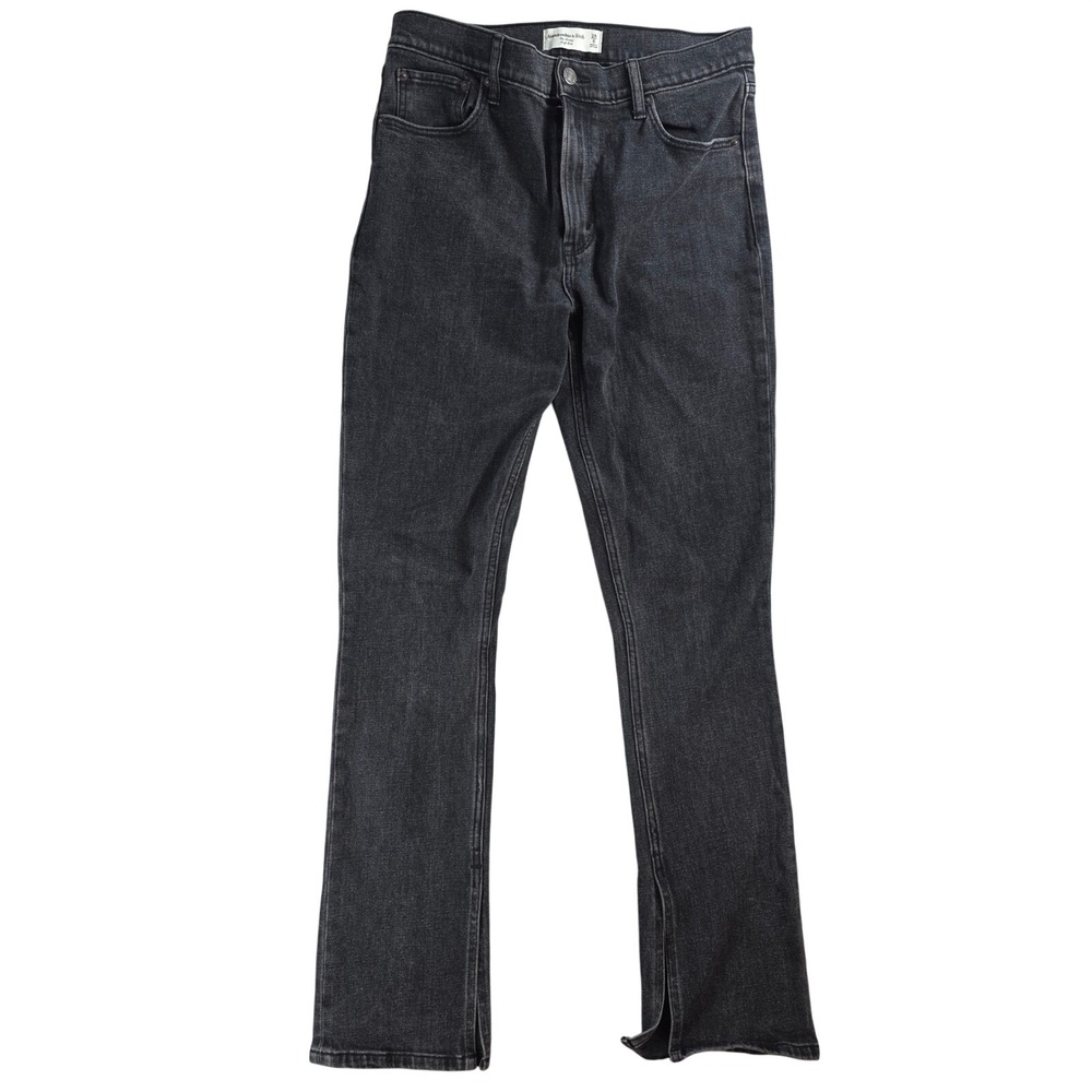 Abercrombie & Fitch Women 28 6 Black Jeans High Rise Skinny Split Hem Denim
